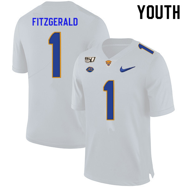 2019 Youth #1 Larry Fitzgerald Pitt Panthers College Football Jerseys Sale-White